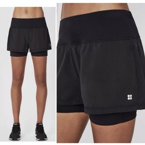 Sweaty Betty Challenge Dual Layer Running Shorts Black